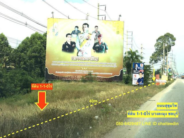 ###ขายที่ดินติดถนนสุขุมวิท บางละมุง ชลบุรี เนื้อที่ 1ไร่ 1งาน ###