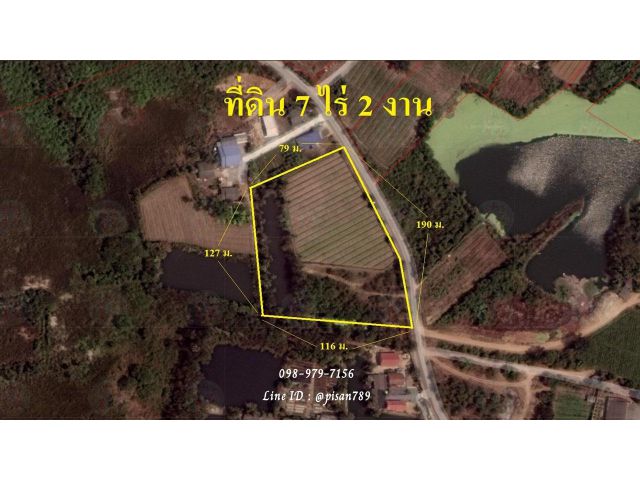 P131 ขายที่ดินติดถนนดำ 7 ไร่ 2 งาน อำเภอกำแพงแสน นครปฐม