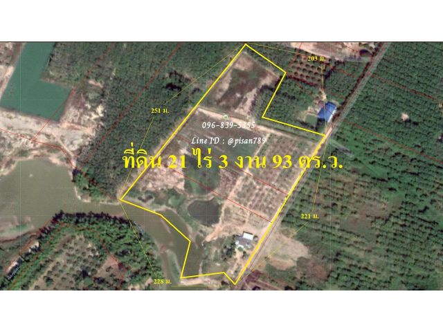 P159 ขายที่ดิน 21 ไร่ 3 งาน 93 ตร.ว. พร้อมบ้าน อำเภอวังจันทร์ จังหวัดระยอง ติดคลองสะพานสาธารณะประโยชน์