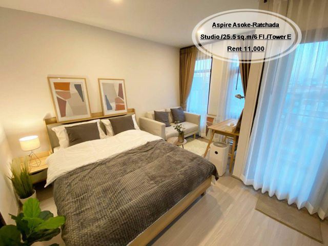 เช่า- Aspire Asoke-Ratchada /Studio / 25.5 ตร.ม. /ชั้น 6 ใกล้ MRT พระราม 9 เช่า 11,000