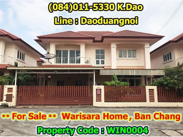 For Sale  Warisara Home Ban Chang Sale with Tenant Land Area 62 Sqr.wah 3 Bedrooms 3 Bathrooms