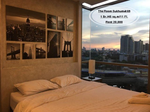 เช่า- The Room Sukhumvit 69/1 ห้องนอน / 45 ตร.ม. /ชั้น 11 ใกล้ BTS พระโขนง เช่า 20,000