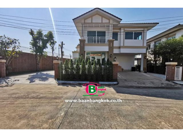 บ้านเดี่ยว 2 ชั้น หลังริม โครงการ วรารมย์ พรีเมี่ยม วัชรพล-จตุโชติ เนื้อที่ 79.4 ตรว. ถนนสุขาภิบาล 5 เขตสายไหม