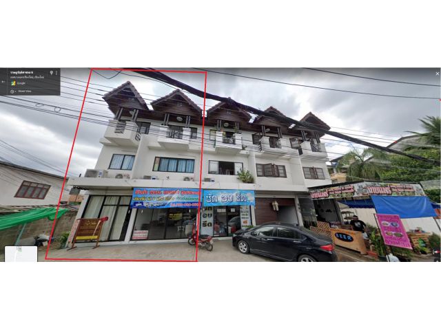 อาคารพาณิชย์ถนนราษฎร์อุทิศ ซอย 6 เชียงใหม่ 2 คูหาทะลุกัน 32 ตารางวา