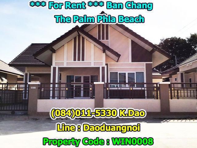 For Rent Ban Chang The Palm Phla Beach Detached House Land Area 64 Sqr.wah Housing Area 117 Sqr.m.