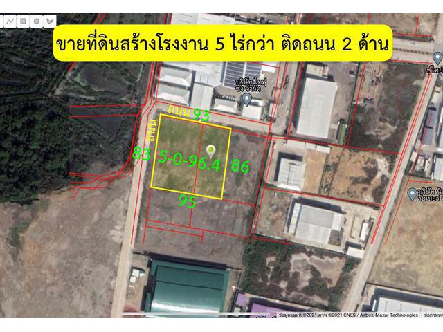 S287 ขายที่ดินสร้างโรงงาน 5-0-96.4 ไร่ สี่เหลี่ยมสวยงาม ติดถนนสองด้าน พร้อมถมแล้ว ใกล้ถนนพระราม 2 เพียง 3.2 ล้านต่อไร่ ข
