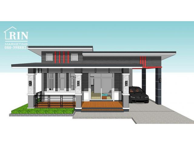 R071-6 บ้านเดี่ยว สไตล์ โมเดิร์น  ซ. กระเฉดบน4 ต. มาบข่า อ. นิคมพัฒนา จ. ระยอง