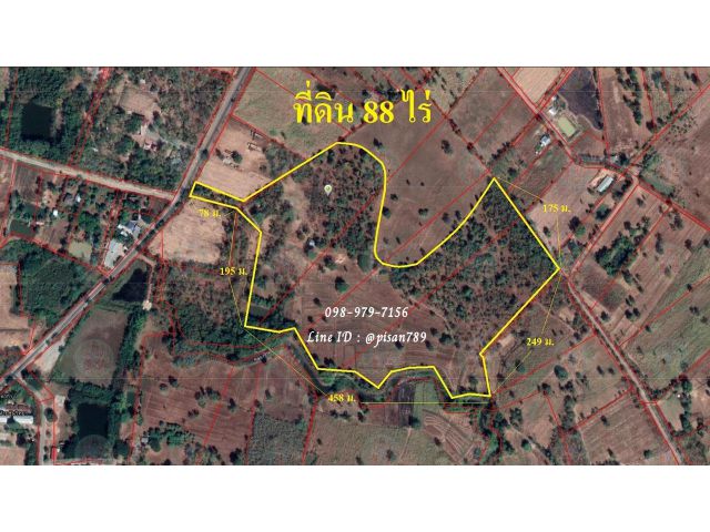 P212 ขายที่ดิน 88 ไร่  อำเภอภูเวียง จังหวัดขอนแก่น ไม่ติดจำนำ พื้นที่กว้างสวย ต่อรองได้ค่ะ