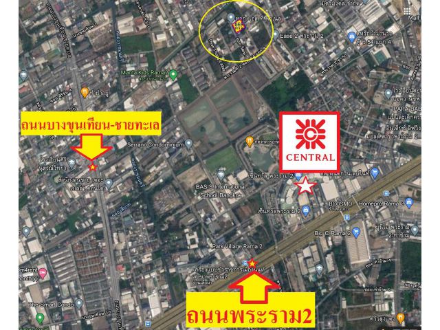 ขายที่ดินถมแล้ว655ตรว.หลังห้างเซ็นทรัลพระราม2 (พระราม2ซอย54) เขตบางขุนเทียน กรุงเทพฯ --ที่ดินอยู่ฝั่งตรงข้าม คอนโด อีส พ