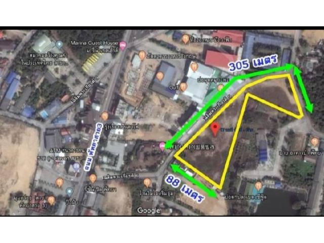 ขายที่ดินพัทยาทำเลทอง เนื้อที่ 6-3-96 ไร่ ขายไร่ละ 40 ล้านบาท โทร.0957895835 ทำเลทองใกล้ร้านสะดวกซื้อและห้างสรพพสินค้ามา