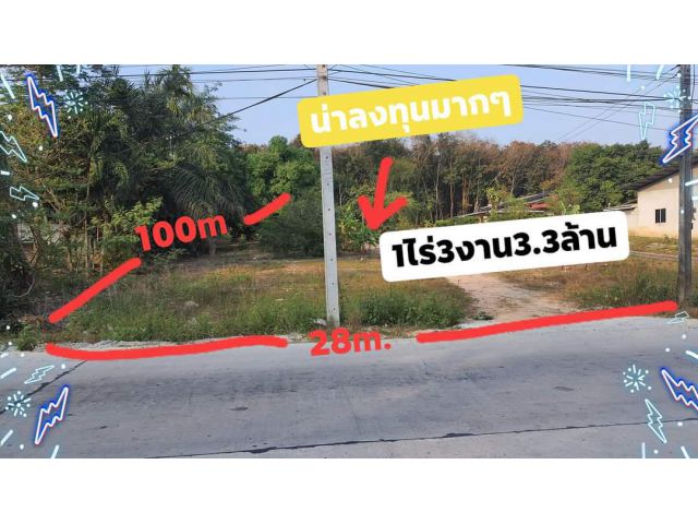 Ps262 ที่ดินน่าลงทุนติดถนนสวย ตัวแทนราคาจากเจ้าของ