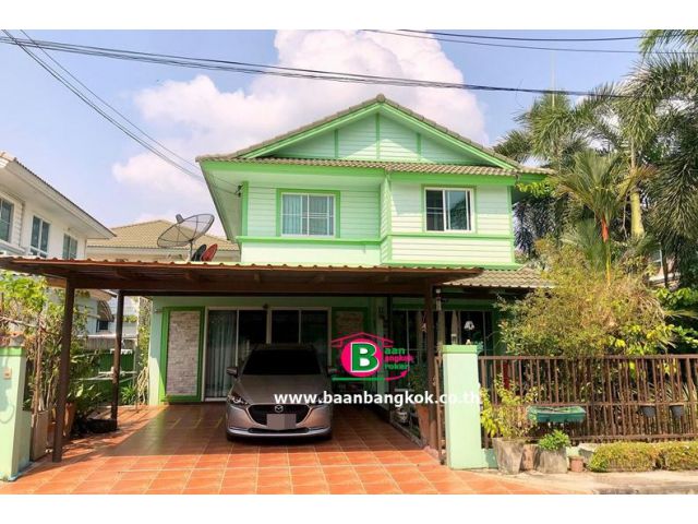 บ้านเดี่ยว 2 ชั้น โครงการ พฤกษ์ลดา 2 เนื้อที่ 53.1 ตรว. มี 4 นอน 3 น้ำ ถนนลำลูกกา อ.ลำลูกกา จ.ปทุมฯ