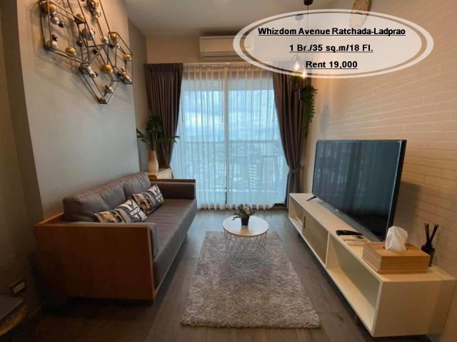 เช่า- Whizdom Avenue Ratchada-Ladprao /1 นอน/ 35 ตร.ม. /ชั้น 18 ใกล้ MRT  เช่า 19,000