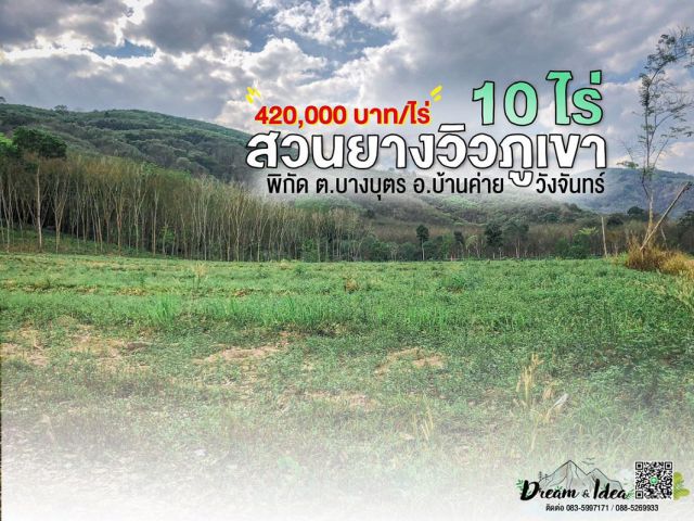 สวนยางเต็มพื่นที่ 10 ไร่ วิวเทพ ราคาดี ไร่ละ 420,000 บาท