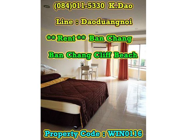 Sale/Rent Ban Chang Ban Chang Cliff Beach Condotel Studio Type 2nd Floor Area 37.47 Sq.m.Fully-Furnished