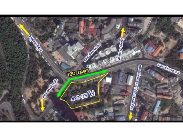 ขายที่ดินพัทยาจอมเทียน เนื้อที่ 4-0-75 ไร่ ขายยก 360 ล้าน ใกล้ท่าเรือแหลมบาลีฮาย