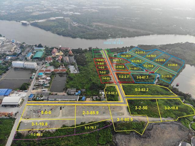 ขายที่ดิน ฟรีค่าถม ที่ดินขนาด 1ไร่ ถึง 5 ไร่ พร้อมใช้งาน ท่าทราย สมุทรสาคร