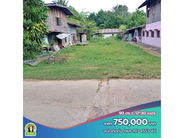ที่ดินบ้านคำนางรวย 90 ตร.ว. ราคา 750,000 บาท
