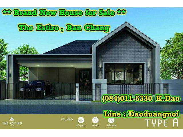 The Estiro Sirisa by Colour Development Brand New House for Sale Free Gold 2 Salung  4 Types of House in Nordic Style
