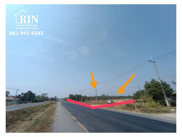 R086-262 ขายที่ดิน 6ไร่  หน้ากว้าง 65 เมตร ริมถนน By Pass มุกดาหาร