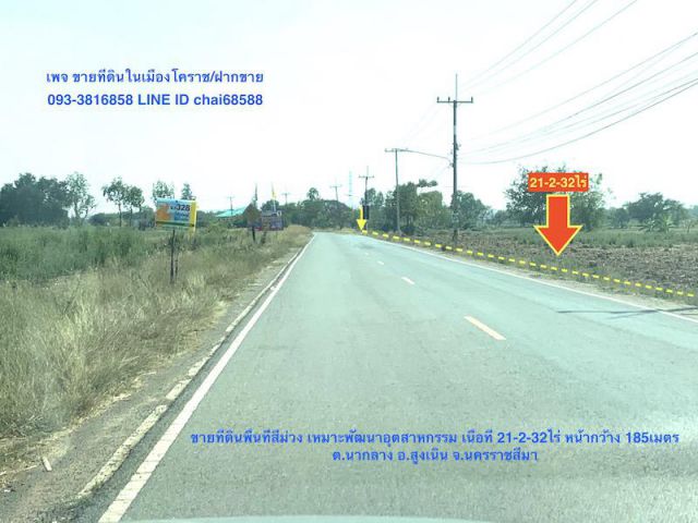 @@@ขายที่ดิน นากลาง สูงเนิน โคราช พื้นที่สีม่วง 21.5ไร่@@