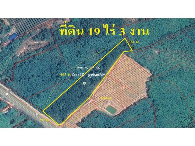 P241 ขายที่ดินจังหวัดตราด 19 ไร่ 3 งาน ติดถนน 4 เลนใกล้หาด