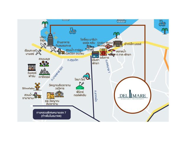 Del Mare Bangsaray Beachfront Condominium คอนโดบางเสร่