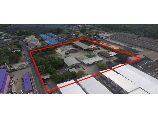 ขายที่ดิน 7 ไร่ พร้อมพื้นที่ใช้สอย ลานคอนกรีตเต็มพื้นที่ กับโรงงาน โกดัง สำนักงาน อุปกรณ์และใบ รง.4 ครบถ้วน แถมติดถนน 2