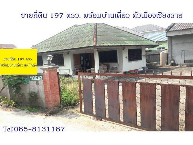 ขายที่ดินพร้อมบ้านเดี่ยว และโกดัง 197 ตรว.เชียงราย