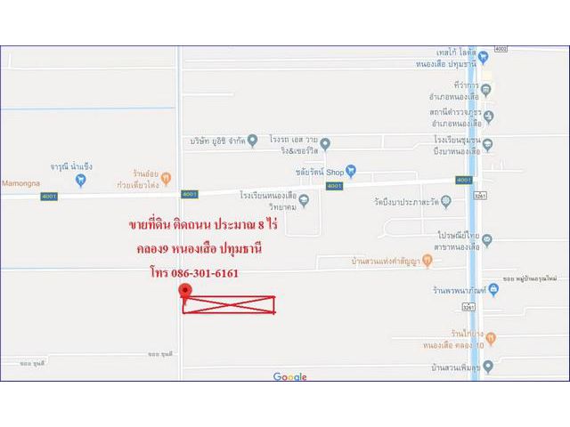 ขายถูกมาก ที่ดิน8ไร่ ติดถนน อ.หนองเสือ 1.2ล/ไร่