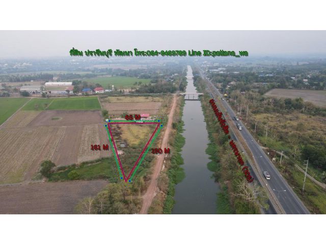 ️ขายที่หน้าติดคลอง ด้านหลังมองเห็นวิวเขา ใกล้ศูนย์กีฬานครนายก  ใกล้ถนนหลักรังสิต-นครนายก เนื้อที่ 3 ไร่เศษ