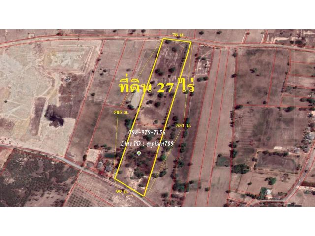 ขายที่ดิน 27 ไร่ 1 งาน อ.เลาขวัญ ติดถนน มีสระน้ำ ไฟฟ้าประปาพร้อม ใกล้โรงเรียน