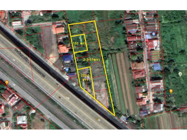 ขายที่ดิน 3 ไร่ ติดถนนเลียบทางรถไฟตลิ่งชัน ใกล้ถนนราชพฤษ์ ติดทรัพย์