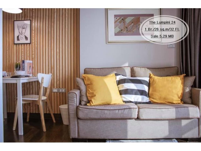 ขาย- The Lumpini 24/1 ห้องนอน/ 26 ตร.ม. /ชั้น  32 ใกล้ BTS พร้อมพงษ์ /ขาย 5.29 ล้าน