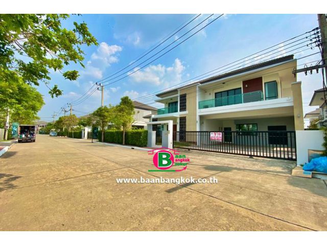 บ้านเดี่ยว 2 ชั้น โครงการ เอ็นซี ออนกรีน ฌาร์ม เนื้อที่ 115.6 ตรว. ถนนกาญจนาภิเษก อ.ลำลูกกา จ.ปทุมธานี