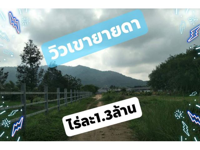 ขายที่ดินใกล้เขายายดา วิวเขาสวยงาม ไร่ละ1.3ล้าน