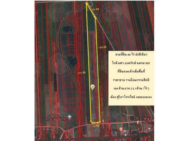 SS219 ขายที่ดิน 80 ไร่ ใกล้ มศว.องครักษ์ นครนายก น้ำไฟครบ ลดราคา ขายถูก