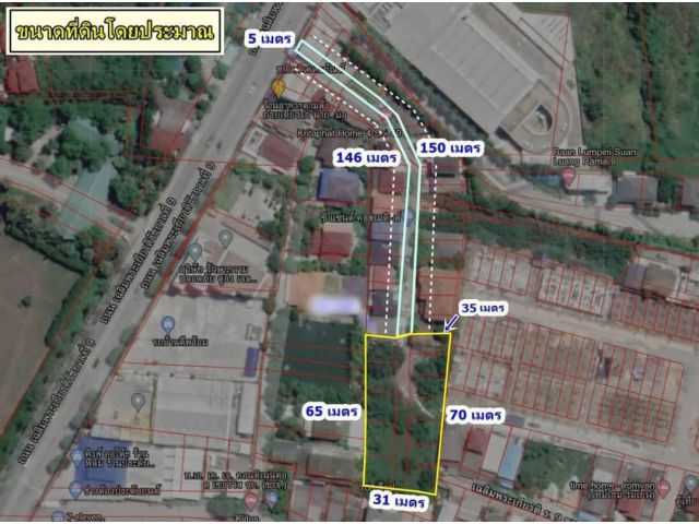 ขายถูกมาก ที่ดิน 752 วา ซ.เฉลิมพระเกียรติ 40 ใกล้ปากซอย 150 M.