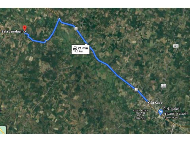 ขายที่ดินเมืองสระแก้ว 22 ไร่ ใกล้ถ.เส้นสุวรรณศร 33 - 14 กม. จ.สระแก้ว