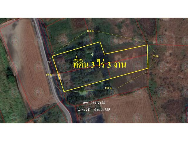 P280 ขายที่ดินที่สวน 3ไร่ 3 งานใกล้ถนน 345 เส้นหอการค้าลัดไปถนนชัยพฤกษ์ปากเกร็ด ผังสีเขียว