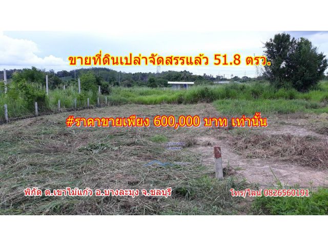 CYP006ขายที่ดินเปล่าจัดสรรแล้ว ที่สวยมาก บางละมุง ชลบุรี