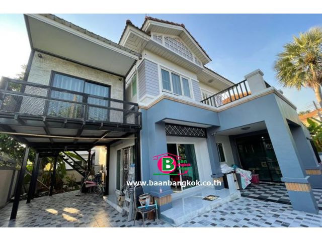 บ้านเดี่ยว 2 ชั้น หลังริม ม.มณีรินทร์ พาร์ค รังสิต เนื้อที่ 53.2 ตรว.อ.เมือง จ.ปทุมธานี