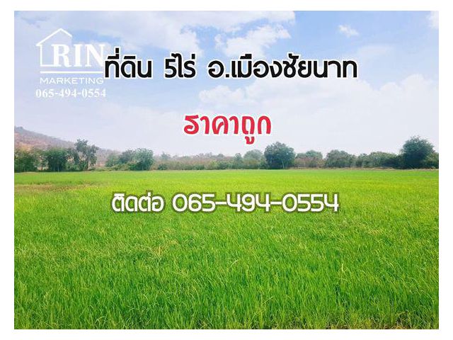ขาย ที่ดินเปล่า 5 ไร่  1 งาน อ.เมืองชัยนาท #ราคาถูก