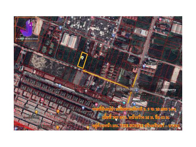 ขายที่ดินเปล่า เนื้อที่ 387 ตรว. เฉลิมพระเกียรติ ร. 9 ซ. 28 แยก 14-2 หน้ากว้าง 25 ม. ลึก 62 ม.