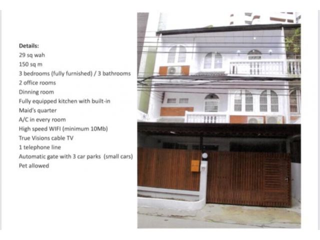 ให้เช่าทาวโฮม  สุขุมวิท49 ขนาด29 ตรว 3นอน3น้ำ