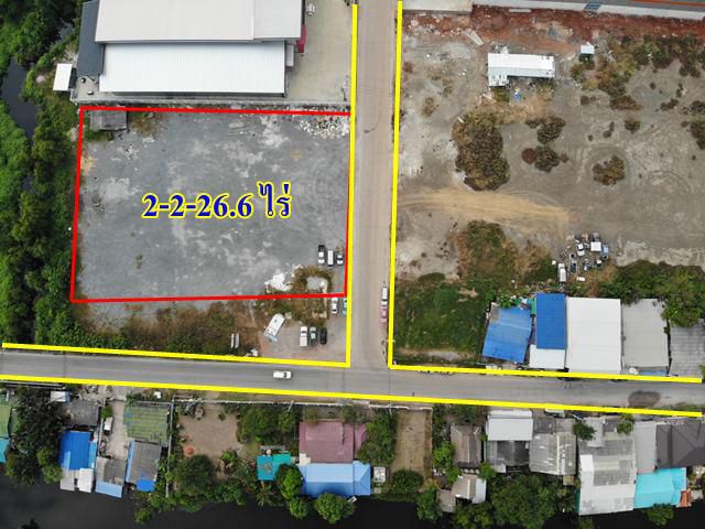 S266  ที่ดิน ขายที่ดินสร้างโรงงาน  ขนาด 2-2-26.6 ไร่ ใกล้สารินซิตี้ โคกขาม สมุทรสาคร เพียง 5.5 ล้านบาท/ไร่
