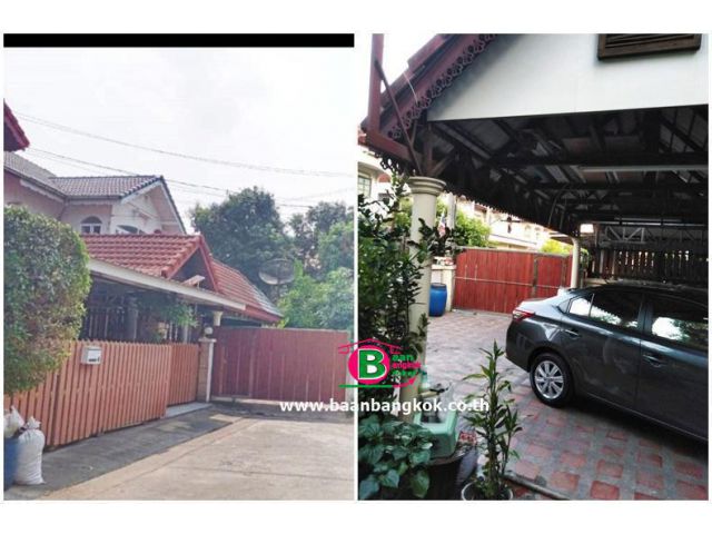 บ้านเดี่ยว 2 ชั้น หลังริม โครงการ เลิศอุบล 2 เนื้อที่ 66 ตรว. มี 3 ห้องนอน 2 ห้องน้ำ ถนนลาดพร้าววังหิน เขตลาดพร้าว