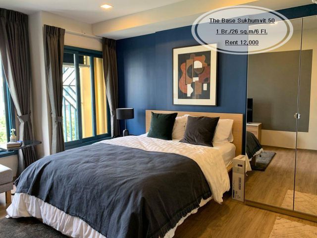 เช่า- The Base Sukhumvit 50/1 ห้องนอน/ 26 ตร.ม. /ชั้น  6 ใกล้ BTS อ่อนนุช เช่า 12,000