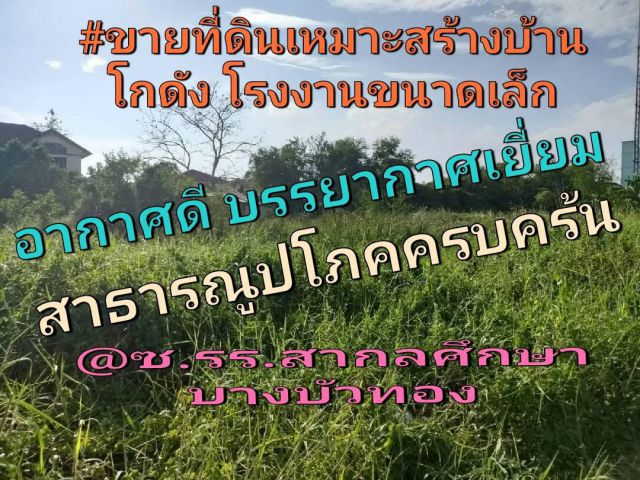 ขายที่ดิน100ตรว. เหมาะสร้างบ้าน โกดัง โรงงาน ราคา1,800,000