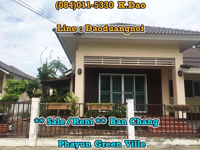 Phayun Green Ville Ban Chang Sale / Rent Sales Price 2.8 MB Rental Fee 15,000 Baht